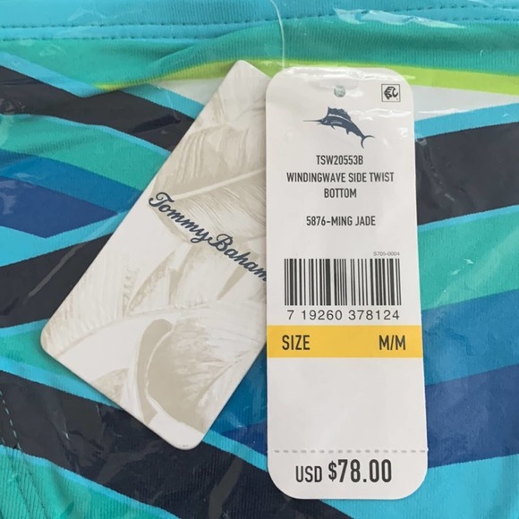 Tommy Bahama Winding Wave Side Twist Bikini Bottom in Ming Jade - Picture 5 of 7